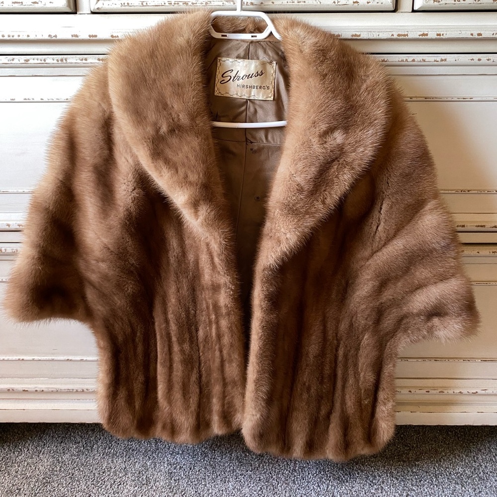 Luxurious Brown Mink Fur Stole (M)